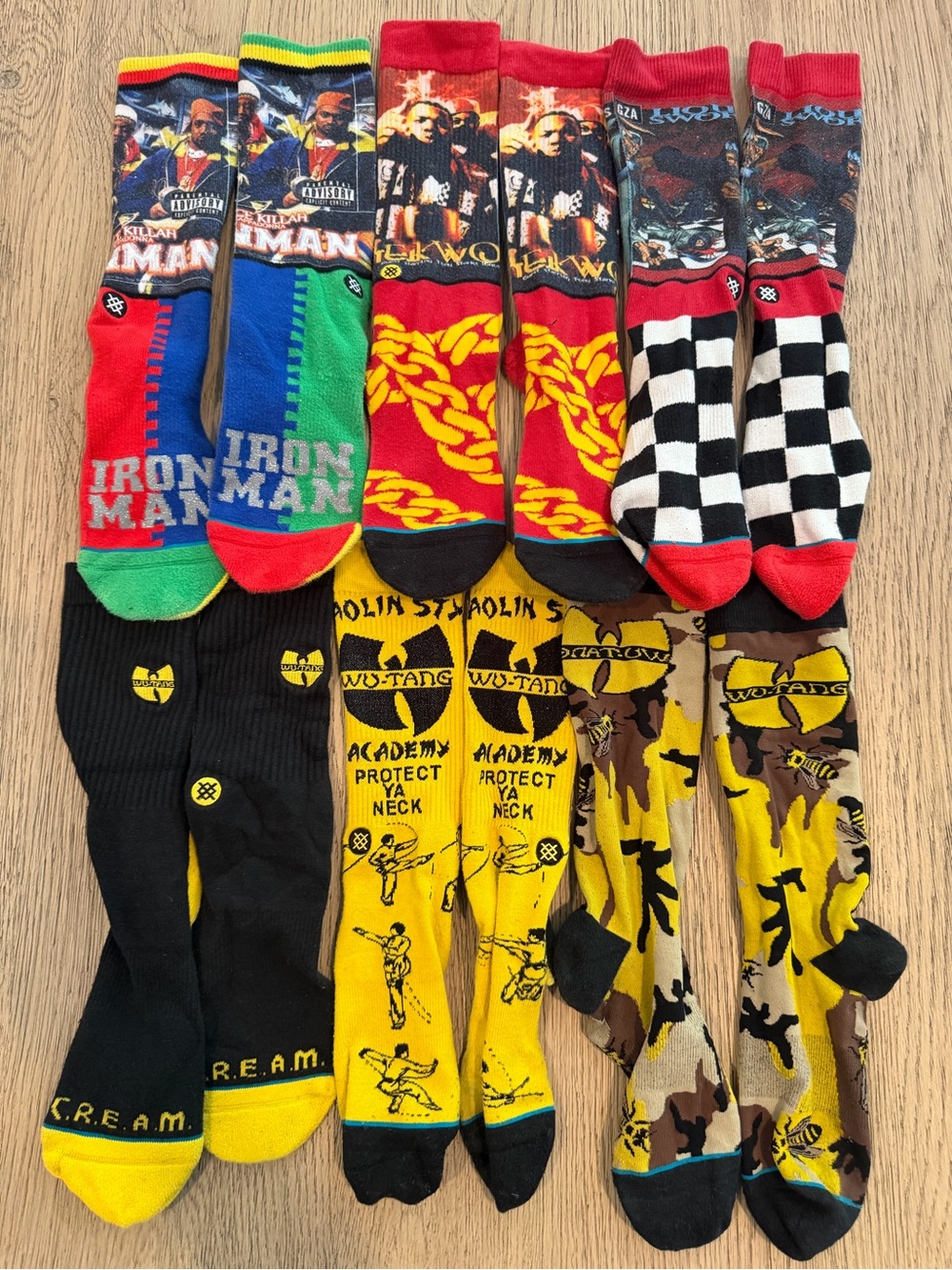 Stance Socks Wu-Tang Clan 6 Pair Bundle Vaulted Album Art Liquid Swords